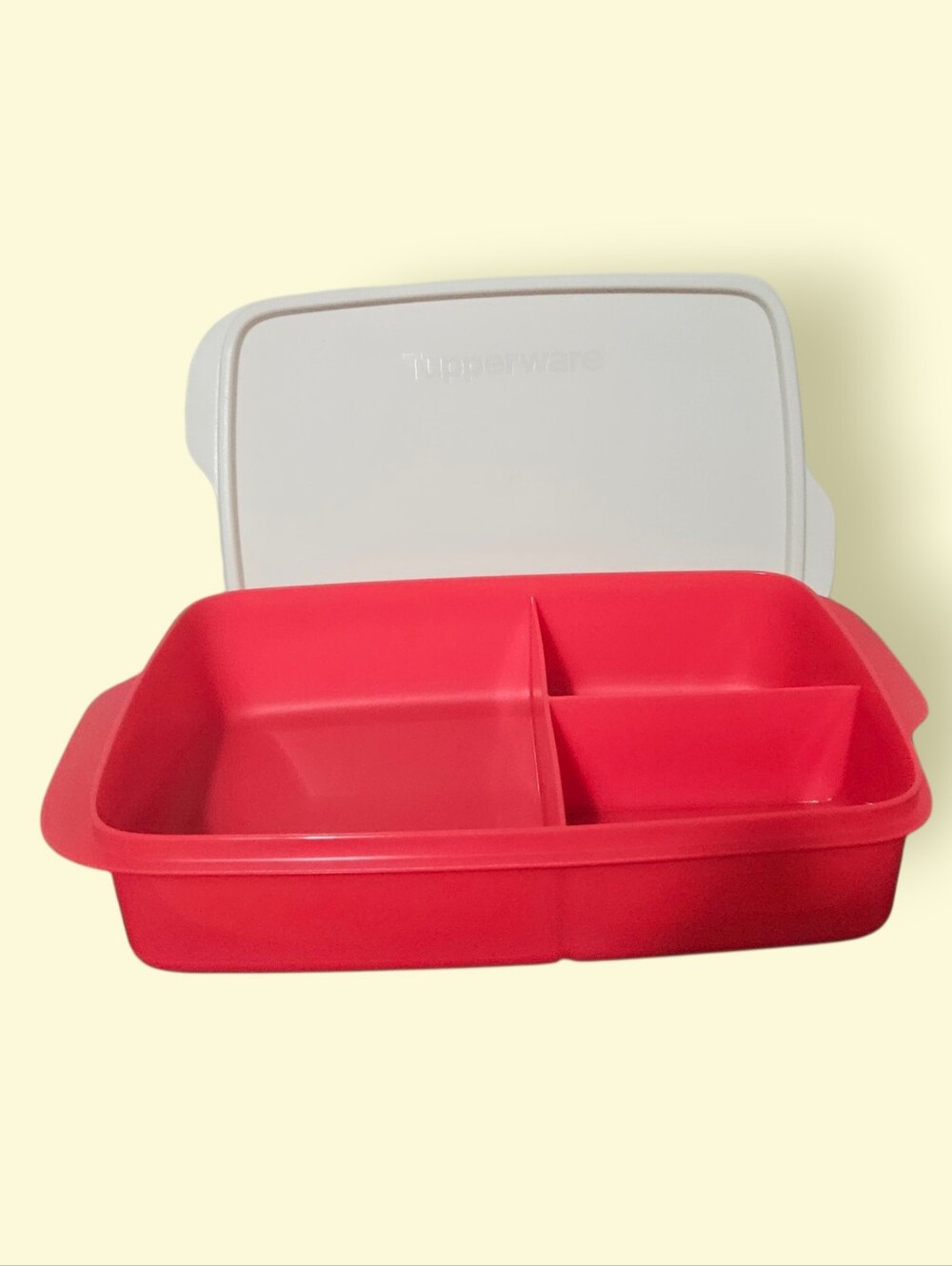 Tupperware Red Storage Dish with White Lid